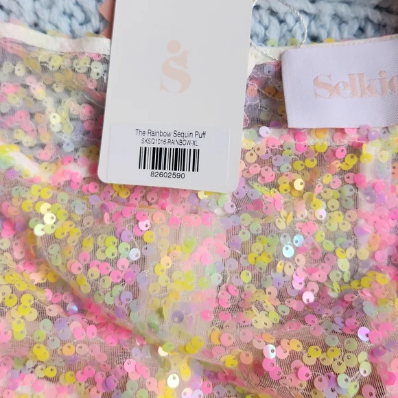 NWT Selkie The Rainbow Sequin Puff Dress - Picture 4 of 6